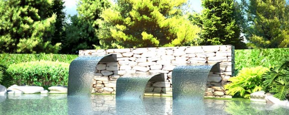	Piscina de grandes dimensiones con terninaciones tipo estanque natural; que incluyen zona de jacuzzi, deck sol, deck desayuno, cascada y agua.