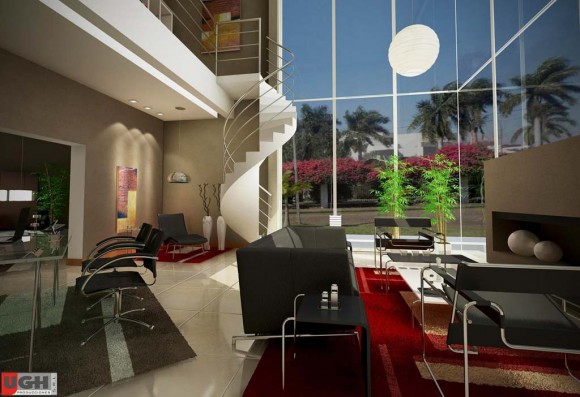 3D Diseño Interior Residencia Country Render