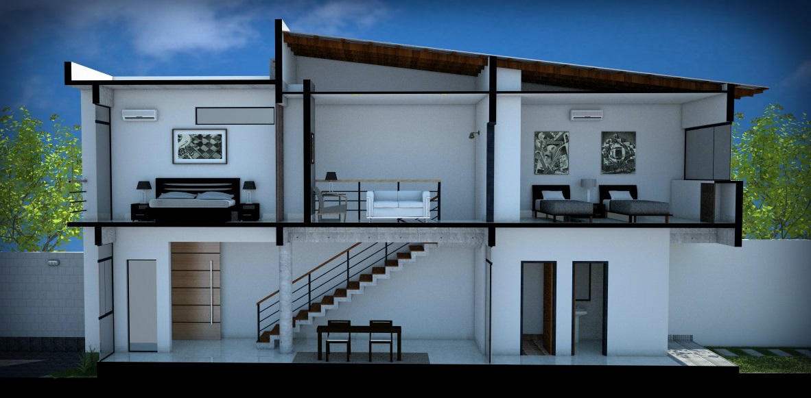 3D Casas en Duplex A1- A2 Render | Arquitectos.com.py | Paraguay